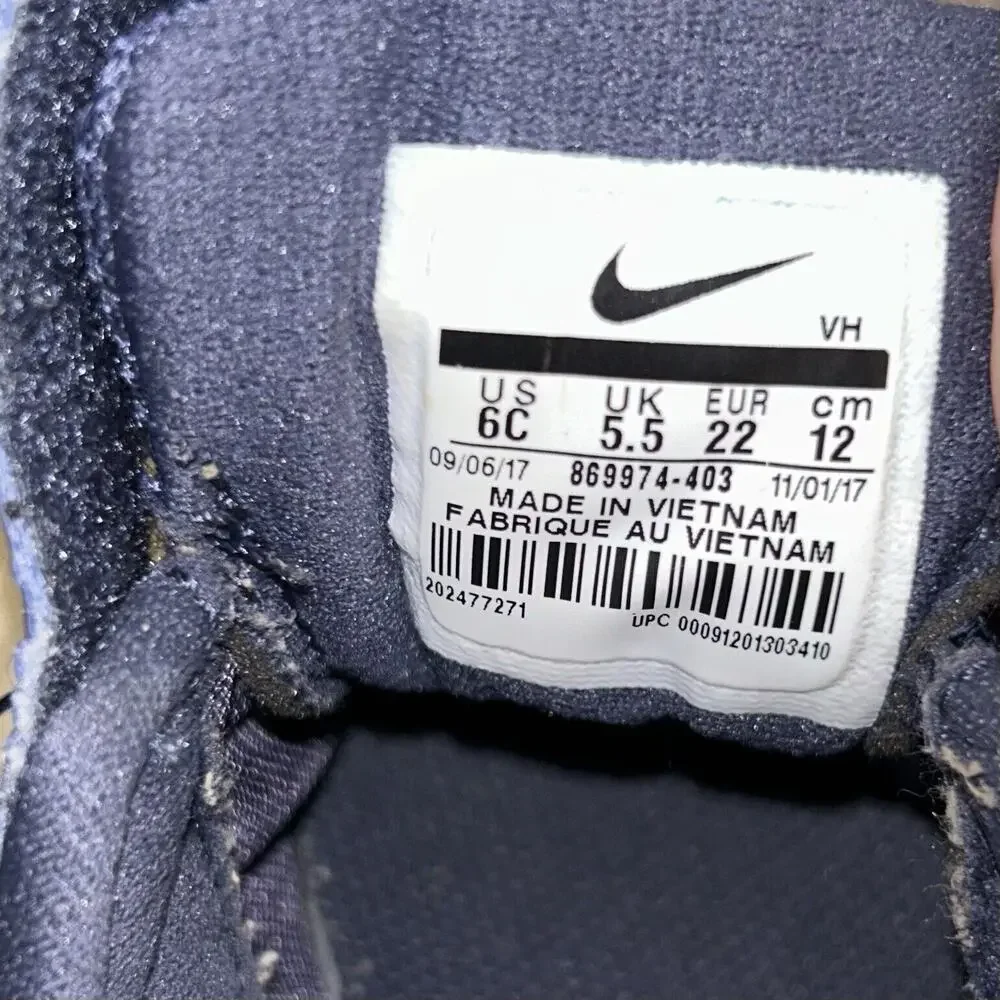 Nike Downshifter 7 Infant Baby Shoes US Size 6C Navy Blue w/ Strap 869974-403